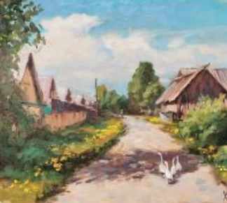 Пейзаж с гусями (Георгий Харченко)